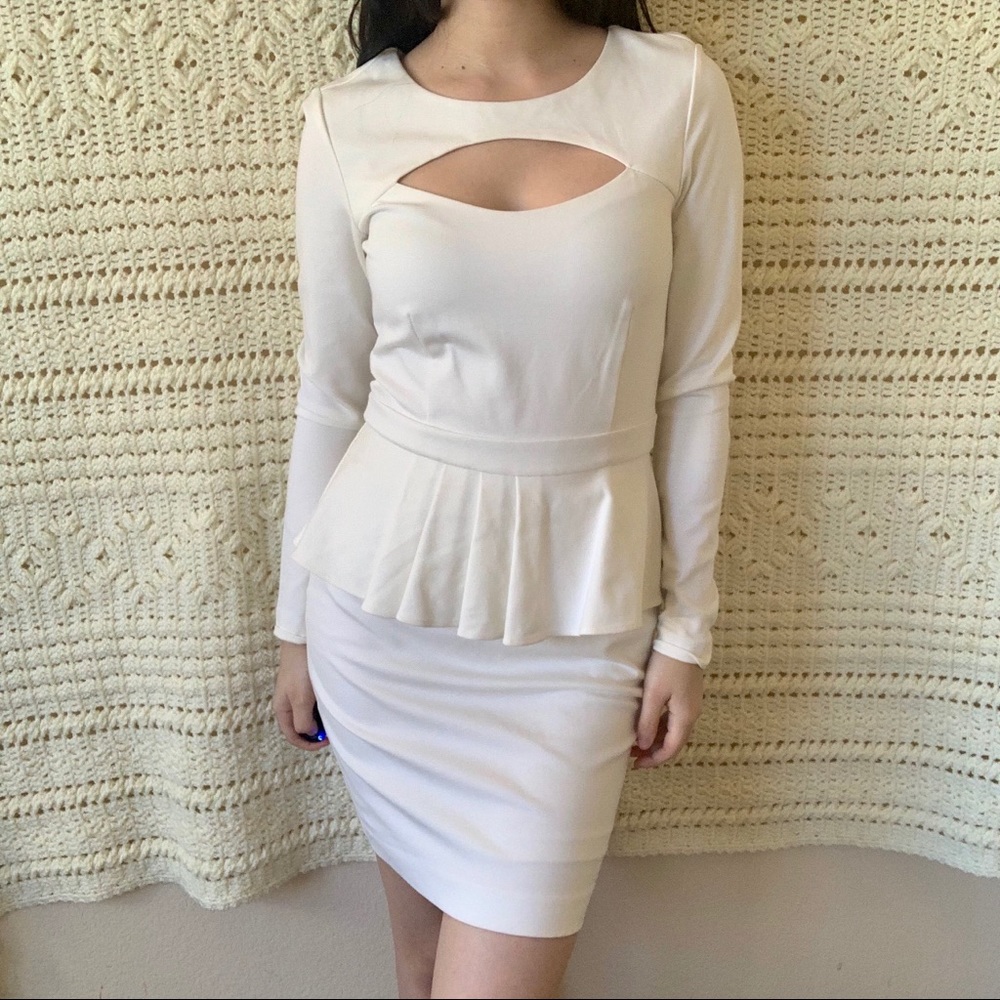 White Peplum Dress by Bebe 🤍✨